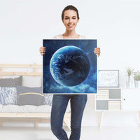 Möbelfolie Planet Blue - IKEA Lack Tisch 55x55 cm - Folie