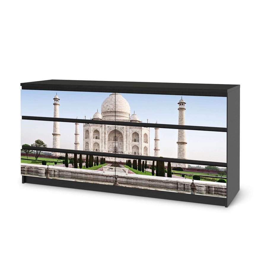 Möbelfolie Taj Mahal - IKEA Malm Kommode 6 Schubladen (breit) - schwarz