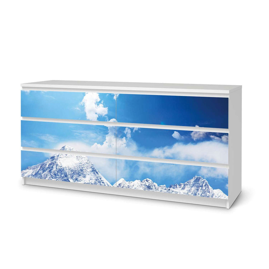 Möbelfolie Everest - IKEA Malm Kommode 6 Schubladen (breit)  - weiss