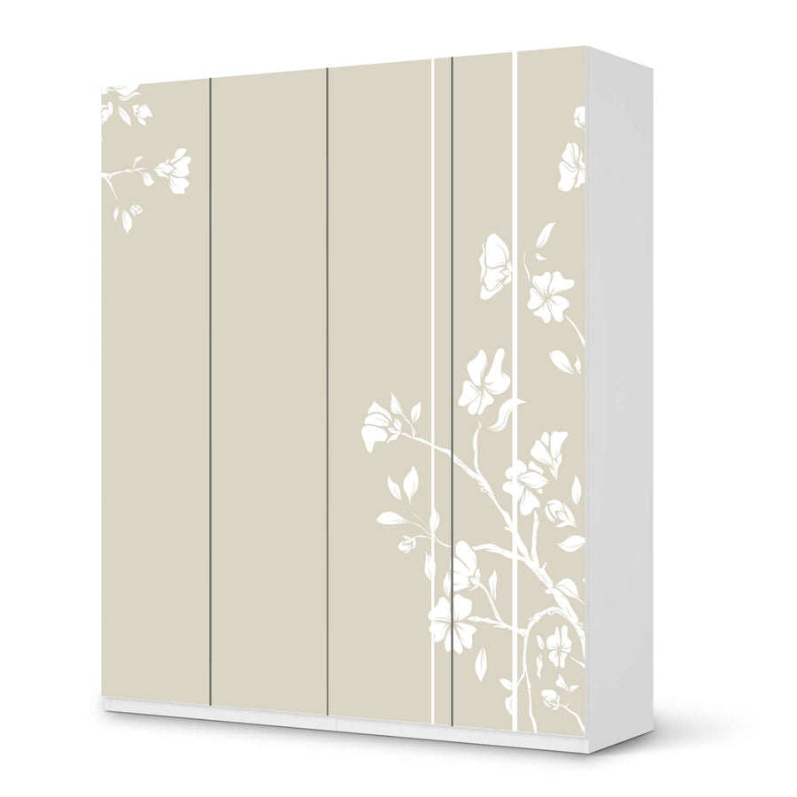 Möbelfolie Florals Plain 3 - IKEA Pax Schrank 236 cm Höhe - 4 Türen - weiss