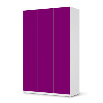 Selbstklebende Folie Flieder Dark - IKEA Pax Schrank 236 cm Höhe - 3 Türen - weiss
