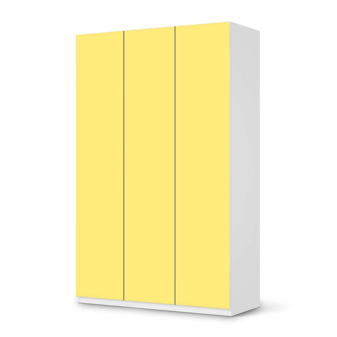 Selbstklebende Folie Gelb Light - IKEA Pax Schrank 236 cm Höhe - 3 Türen - weiss